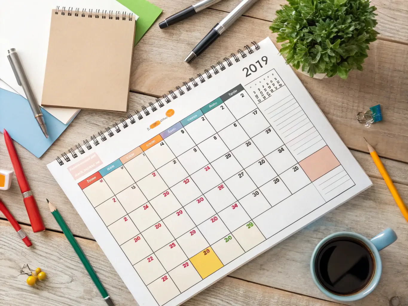 An image of a content calendar with various blog posts, social media posts, and visual assets, representing a well-planned content strategy.